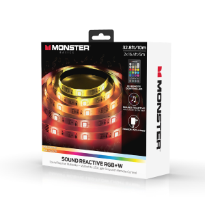Monster MLB7-2049-RGB 32.8ft Sound-Reactive RGB LED Light Strip,