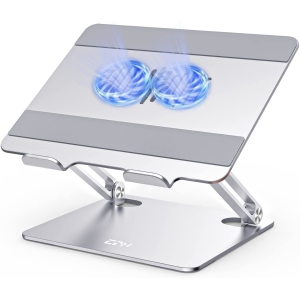 Laptop Stand, Adjustable Laptop Riser with USB Cooling Fan, Ergonomic Computer Stand for Desk, Compatible with MacBook Pro Air, Dell, HP, Lenovo, More 9-16" Laptops