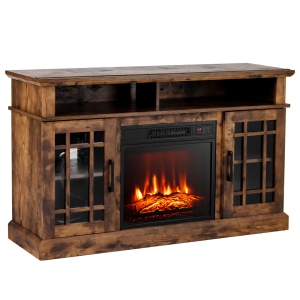 Gymax 48'' TV Stand Console Cabinet w/ Fireplace Entertainment Center For Living Room