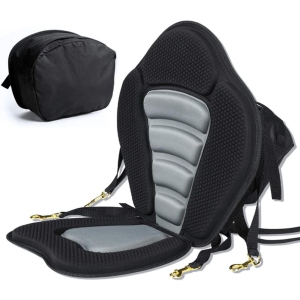WINGOMART Padded Kayak Seat for Paddle Board with Storage Bag, Canoe, Fishing Boat & Kayaks Adjustable Cushions - Universal Size with Back Support