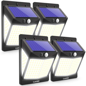 Solar Lights Outdoor Motion Sensor Lights 3 Modes, Solar Powered Security Lights (Permanent On All Night/Smart Brightness Control) with 270 Degree Wide Angle IP65 Waterproof