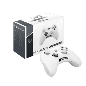 MSI Force GC30 V2 White Wireless Gaming Controller, Dual Vibration Motors, Dual Connection Modes, Interchangable D-Pads, Compatible with PC & Android
