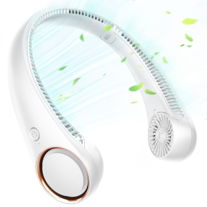 Neck Fan Portable Rechargeable, Battery Operated Neck Fans for Women 4000mAh, 360° Cooling, 3 Speeds Quiet, Personal Bladeless Small Fan Neck Cooler for Indoor Outdoor Travel
