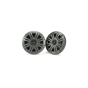 Kicker 45KM42 KM4 4-INCH (100mm) MARINE COAXIAL SPEAKERS WITH 1/2-INCH (13mm) TWEETERS, CHARCOAL AND WHITE,2 OHM