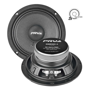 PRV Audio 6MB100-4 6.5" 200W Max Power 4-Ohms Car Midbass Speakers (Pair)