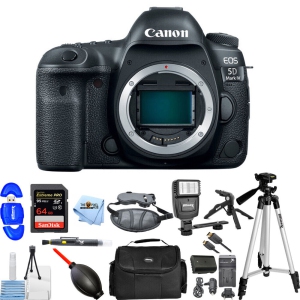 Canon EOS 5D Mark IV 4K DSLR Camera (Body Only) 1483C002 Pro 64GB Flash Bundle