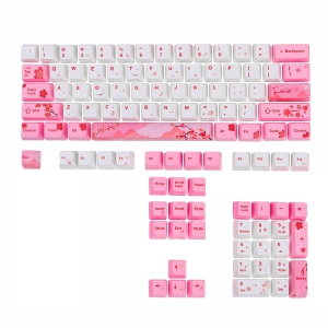 GTSP 104 Sakura Keycaps Cute Japanese Custom Gaming keycap Set of Dye-Sub OEM Profile for Cherry Mx Gateron Kailh Switch 87/104 60% Mechanical Keyboard (Sakura)