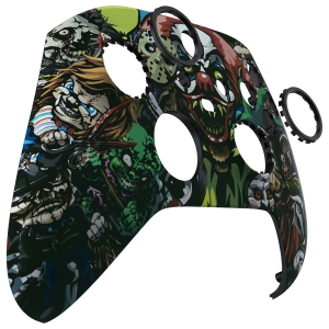 Scary Party ASR Version Front Housing Shell w/Accent Rings for Xbox Series X/S Controller, Custom Soft Touch Cover Faceplate for Xbox Core Controller Model 1914