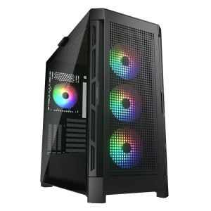 Cougar Duoface Pro RGB Mid Tower ATX Computer Case, Tempered Glass Side Panel, 4x 120mm ARGB Fans Pre-Installed, Black