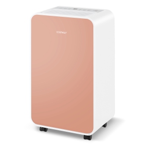 Costway Dehumidifier for Home Basement 32 Pints/Day 3 Modes Portable up to 2500 Sq. Ft Blue/Pink/Yellow