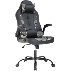 BestOffice PC Gaming Chair Ergonomic Office Chair PU Leather Racing Chair Executive Rolling Computer Chair with Lumbar Support Flip Up Arms Headrest for Adults,Camo