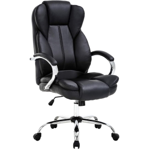 BestOffice Ergonomic Office Chair Desk Chair PU Leather Computer Chair Executive Adjustable High Back PU Leather Task Rolling Swivel Chair with Lumbar Support