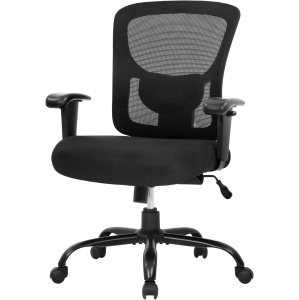 BestOffice Big and Tall Office Chair 400lbs Desk Chair Mesh Computer Chair with Lumbar Support Wide Seat Task Executive Ergonomic Chair for Home Office (Black)