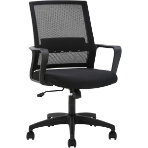 Chaise de bureau ergonomique BestOffice pour bureau à domicile, chaise pivotante, chaise d'ordinateur avec support lombaire, tabouret ajustable pour femmes et hommes (Noir)