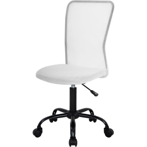 BestOffice Home Office Chair Mid Back Mesh Desk Chair Armless Computer Chair Ergonomic Task Rolling Swivel Chair Back Support Adjustable Modern Chair with Lumbar Support,White