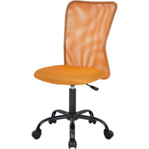 BestOffice Home Office Chair Mid Back Mesh Desk Chair Armless Computer Chair Ergonomic Task Rolling Swivel Chair Back Support Adjustable Modern Chair with Lumbar Support,Orange