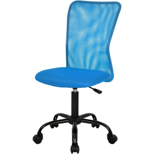 BestOffice Home Office Chair Mid Back Mesh Desk Chair Armless Computer Chair Ergonomic Task Rolling Swivel Chair Back Support Adjustable Modern Chair with Lumbar Support,Blue
