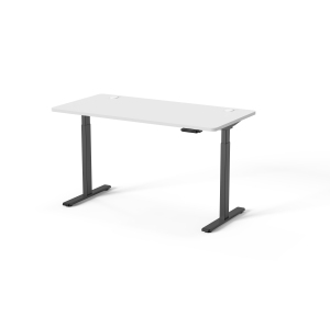 Ergoloop Snow - Black Dual motor electric Sit - Stand desk 59" x 29.5" top with memory adjustments, timer and anti-collision system built on top notch quality 2 segment base