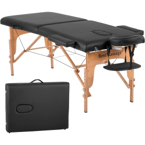 Massage Table Massage Bed Spa Bed 84 Inches PU Portable Massage Bed 2 Fold Heigh Adjustable Massage Table Bed w/Free Carry Case Facial Cradle Salon Tattoo Bed