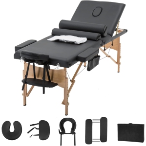 Massage Table Portable Massage Table Spa Bed 84 Inch 3 Fold Lash Bed Adjustable Height Salon Bed Portable Facial Table with Carrying Travel Case