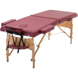 Massage Table Portable Massage Bed Spa Bed 84 Inches Long 28 Inchs Wide Hight Adjustable Massage Table 4 Folding Massage Bed Spa Bed Facial Cradle Salon Bed W/Carry Case，BURGUNDY