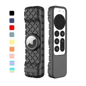 Remote Case for Apple Siri Remote (2nd Gen),Anti-Lost Protective Anti-Slip Durable Silicon Shockproof Rubber Cover for Apple 4K HD TV Siri Remote (2nd Generation) AirTag Applicable