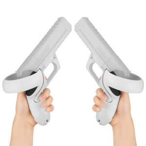 Esimen Pistol Grips Compatible for Oculus Quest 2 Game Gun Set Accessories for Pistol Whip VR Game, Gun Controller for Meta Quest 2,Enhanced FPS Gaming Experience (White)