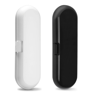 2 Pack Electric Toothbrush Travel Case for Oral-B Pro and Other Electric Toothbrush, Portable Travel Toothbrush Holder (Black & White)