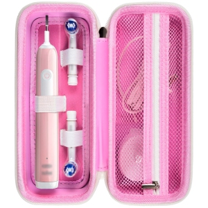 Toothbrush Travel Case Compatible with Oral-B Pro 1000, 2000, 3000, 3500, 1500/ for Philips Sonicare ProtectiveClean 4100 5100 Electric Toothbrush with Mesh Pocket for Accessories