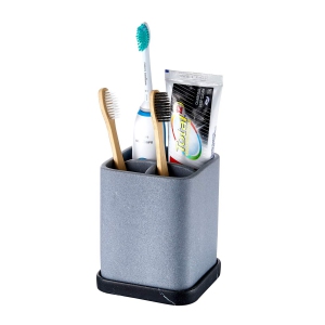 Toothbrush Holder, Durable Countertop Resin Electric Toothbrush Toothpaste Makeup Brush Razor Holder Stand Bathroom Organizer with Detachable Tray