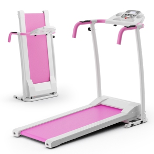 Costway 2 HP Folding Treadmill Motorized Running Machine 12 Preset Program & LCD Display Black/White