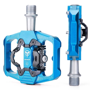 Mountain Bike Pedals - Dual Function Flat and Clipless Pedal - 3 Sealed Bearing Platform Pedals Clipless Compatible, Bicycle Pedals for BMX Spin Exercise Peloton Trekking Bike
