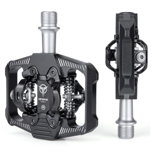 Mountain Bike Pedals - Dual Function Flat and Clipless Pedal - 3 Sealed Bearing Platform Pedals Clipless Compatible, Bicycle Pedals for BMX Spin Exercise Peloton Trekking Bike
