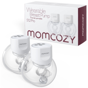 Momcozy S12 Pro Double Hands Free Breast Pump, Electric Wearable Breast Pump 24mm White