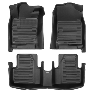 TuxMat - For Acura Integra without Rear USB Charging Ports 2023-2027 Models - Custom Car Mats - Maximum Coverage, All Weather, Laser Measured - Full Set Includes 1st and 2nd Rows