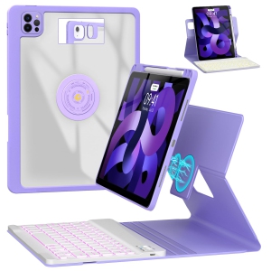 iPad 10.9/11 Keyboard Case Air 5th 4th Generation,Pro 11 1st/2nd/3rd/4th,360° Rotatable Magnetic Case with Pencil Holder (2022/2021/2020/2018),7 Color Backlit Wireless Keyboard
