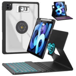 iPad Air 5th 4th Generation Keyboard Case 10.9 inch,Pro 11 1st/2nd/3rd/4th,360° Rotatable Magnetic Case with Pencil Holder (2022/2021/2020/2018),7 Color Backlit Wireless Keyboard