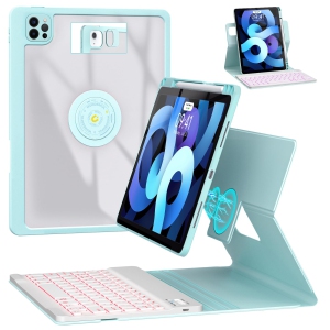iPad 10.9 Air 5th 4th Generation Keyboard Case,Pro 11 1st/2nd/3rd/4th,360° Rotatable Magnetic Case with Pencil Holder (2022/2021/2020/2018),7 Color Backlit Wireless Keyboard