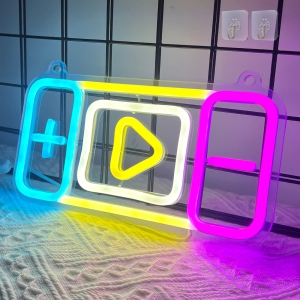 Game Console Controller Neon Signs, Light up Acrylic LED lamp with USB Powered, Wall Home Decor for Boy Teen Gamer Kid Gaming Room Birthday Christmas Party Bar Bedroom Gift
