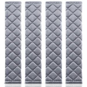 Seat Belt Cover Pad Seatbelt Car Strap Covers 4Pcs Seat Cover Soft Shoulder pad for Helping Protect Your Shoulder from The Rubbing Kids for Kids&Adults (Gray)