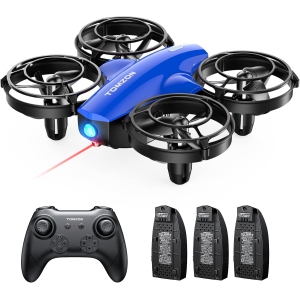 A24 Mini Drone for Kids Battle Mode with Throw to Go, High Speeds Rotation, Self Spin & 3D Flip, RC Quadcopter with Altitude Hold, Headless Mode, 3 Batteries, Safe Cover, Blue