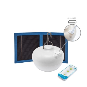 Newgarden Cherry Portable LED Lightbulb with Solar Panel, White