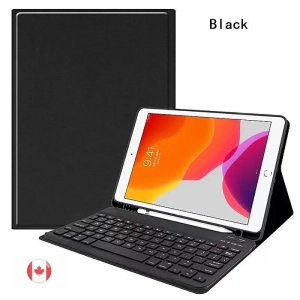 Keeguard Leather iPad 9 8 7 10.2 Keyboard Case with Pen Holder - Compatible with Apple iPad Air 3, 10.2 iPad 9th, 8th, and 7th Gen