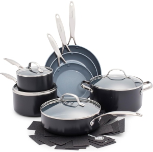GreenPan Valencia Pro Hard Anodized Healthy Ceramic Nonstick 11 Piece Cookware Pots and Pans Set