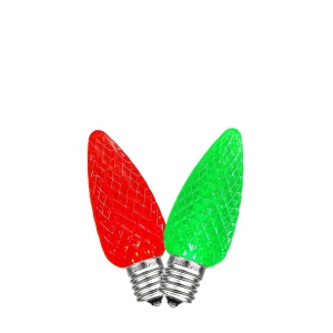 Novelty Lights 25PK C7 LED Faceted Ultra Bright Dimmable Outdoor Christmas Light Replacement Bulbs LED Replacement Bulbs, Led Bulbs, Outdoor Light Bulbs String Light Bulbs