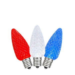 Novelty Lights 25PK C7 LED Faceted Ultra Bright Dimmable Outdoor Christmas Light Replacement Bulbs LED Replacement Bulbs, Led Bulbs, Outdoor Light Bulbs String Light Bulbs