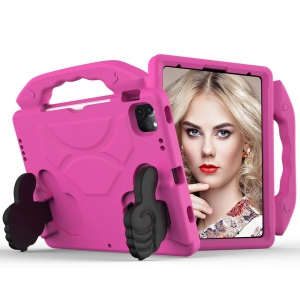 Silicone Shockproof Child Kids Protective Stand Case Kickstand Cover for iPad 10th Gen. / iPad (A16) 11th Gen., Hot Pink