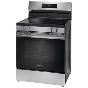 Frigidaire 30" 5.3 Cu. Ft. Smart 5-Element Freestanding Electric Range with EvenTemp (FCRE306CAS) - Stainless Steel