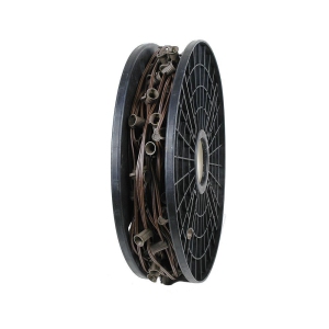 Novelty Lights 250 Foot C7 Christmas Stringer Bulk Reel, Brown Wire, 12" Spacing, Candelabra Base (C7/E12), SPT-1 8 AMP Wire