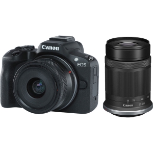 Appareil photo sans miroir Canon EOS R50 avec objectifs 18-45mm et 55-210mm (Noir)